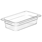 Cambro Camwear 1/4 Size Clear Polycarbonate Food Pan, 2 1/2" Deep- 42CW135