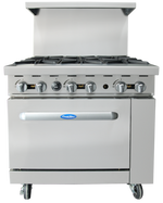 Atosa 36" Gas Range with Six Open Burners- AGR-6B