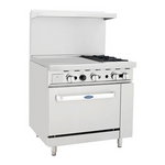 Atosa 36" Gas Range with Two Open Burners & 24" Griddle- AGR-2B24GL