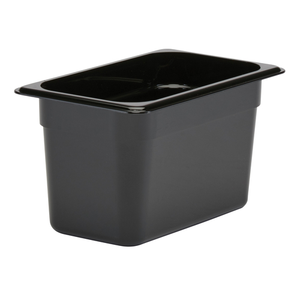 Cambro Camwear 1/4 Size Black Polycarbonate Food Pan, 6" Deep- 46CW110