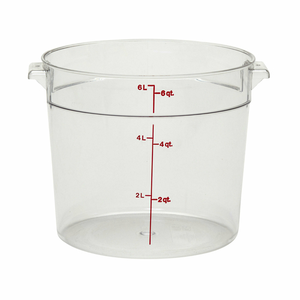 Cambro 6 Qt. Clear Round Polycarbonate Food Storage Container- RFSCW6135