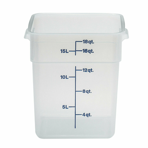 Cambro CamSquares 18 Qt. Translucent Square Polypropylene Square Food Storage Container- 18SFSPP190