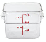 Cambro CamSquares Classic 12 Qt. Clear Square Polycarbonate Food Storage Container- 12SFSCW135