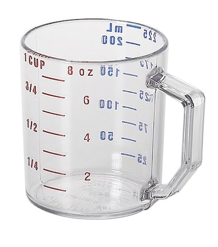 Cambro Camwear Measuring Cup, 1 Cup Dry Measure, Clear-25MCCW135