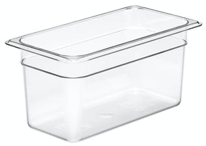 Cambro Camwear 1/4 Size Clear Polycarbonate Food Pan, 4" Deep- 44CW135