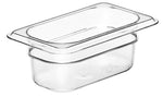 Cambro Camwear 1/9 Size Clear Polycarbonate Food Pan, 2 1/2" Deep- 92CW135