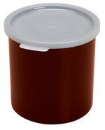 Cambro 1.2 qt Capacity, 5-3/16" Height, Solid Color Plastic Crock, Reddish Brown- CP12195