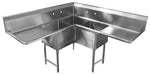 E3CWP18182-24-C Corner Sink | Two 24” Drain Boards